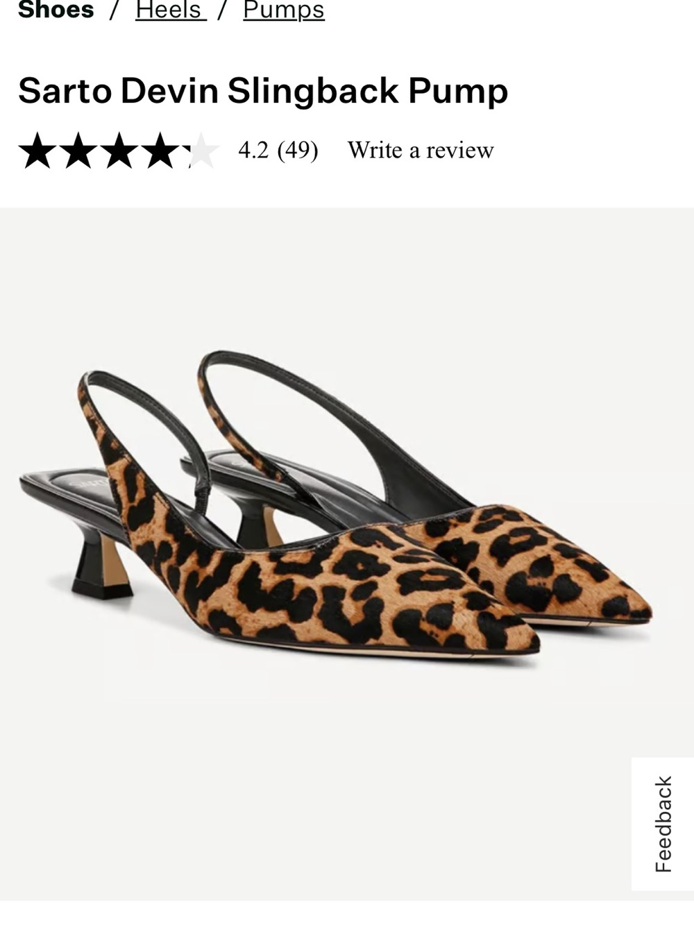 Leopard Print Pointed Slingback Kitten Heel in Brown Size 8 - Picture 4 of 8